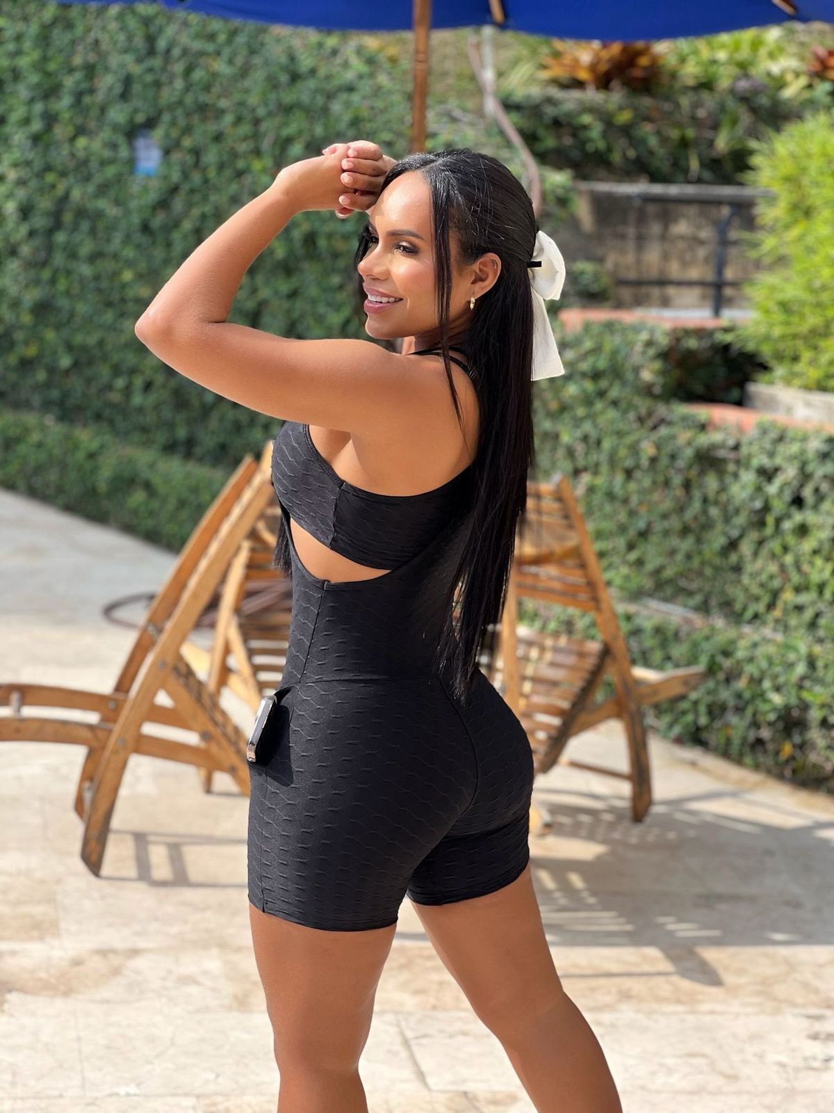 Textured 2 Piece Set Short Bodysuit