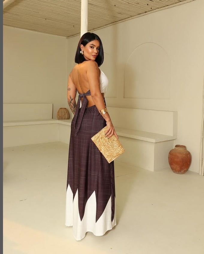 Cuba Havana- Halter Top Long Dress