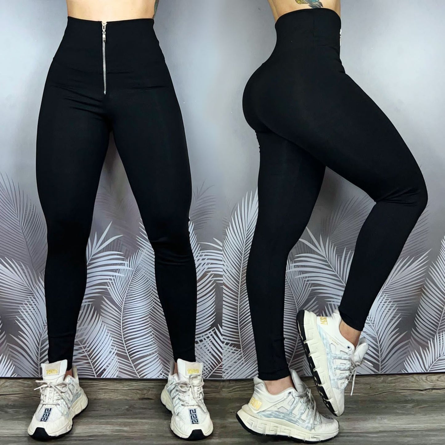 Onyx Zip-Front Faja Leggings
