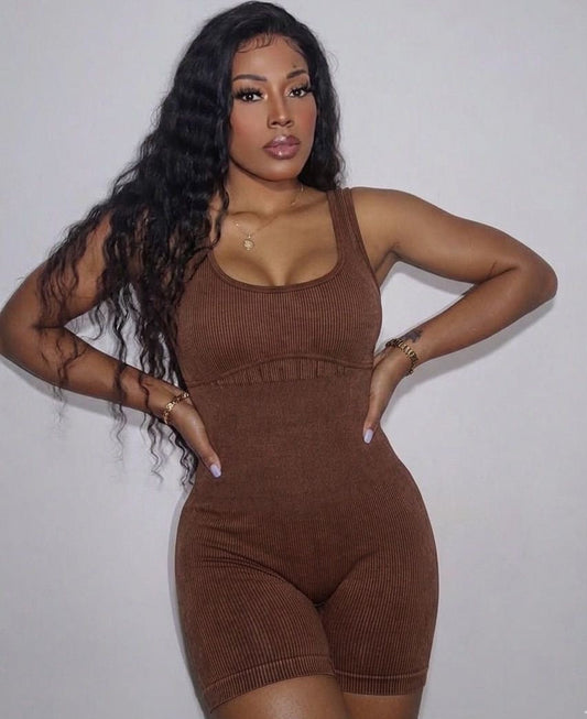 Chocolate short bodysuit