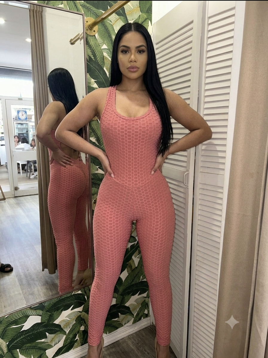 Mauve honeycomb bodysuit — fitted one-piece bodysuit