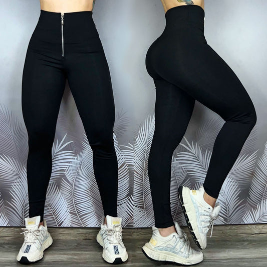 Onyx Zip-Front Faja Leggings