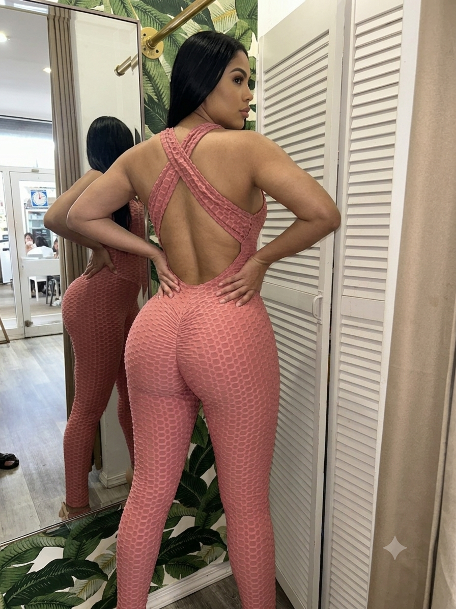 Mauve honeycomb bodysuit — fitted one-piece bodysuit (additional view)