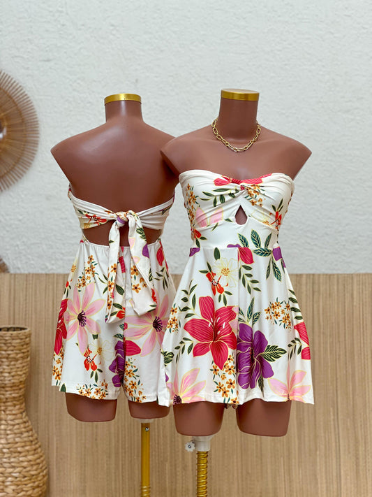 Twist Front Bandeau Romper — Blossom Garden
