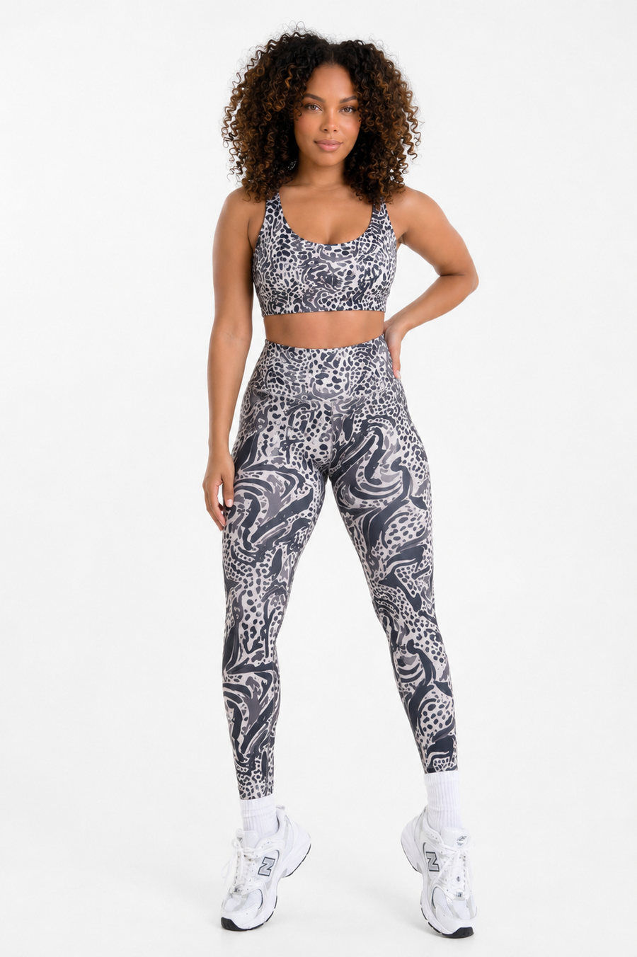Angelina gym set — two-piece activewear set (crop top and leggings), Angelina style