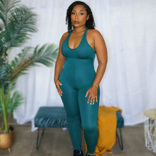 Emerald green - Athletic jumpsuit