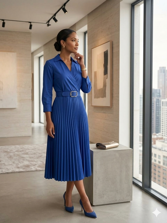 Royal blue midi dress