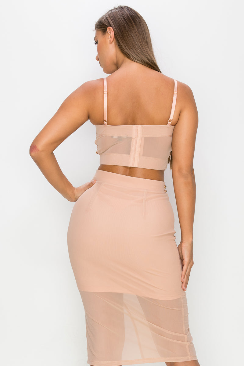 Estella Embellished Two-Piece Midi set — fitted midi dress (additional view)