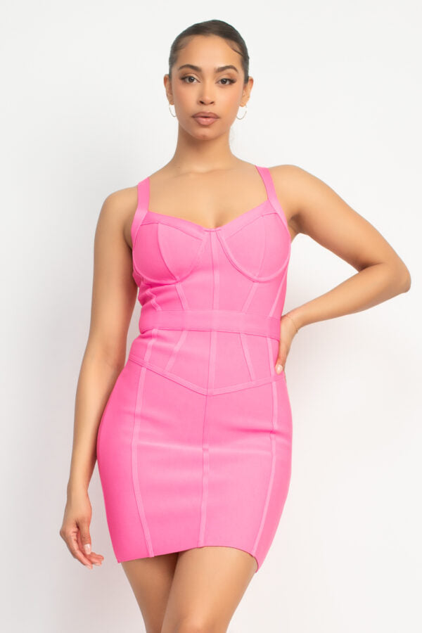 Pink Bondage Dress — fitted bondage-style dress (additional view)