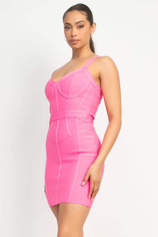 Pink Bondage Dress — fitted bondage-style dress (additional view)
