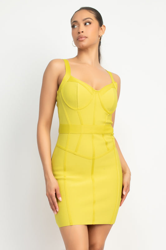 Lime Luxe Corset Bodycon Dress
