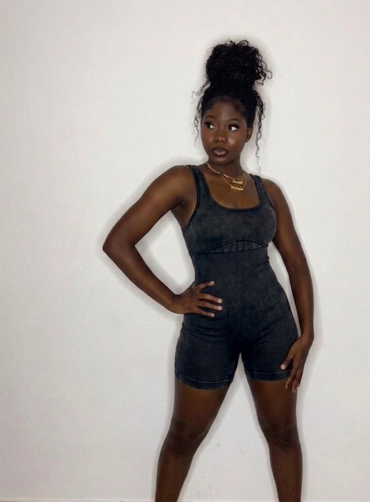 Charcoal short bodysuit