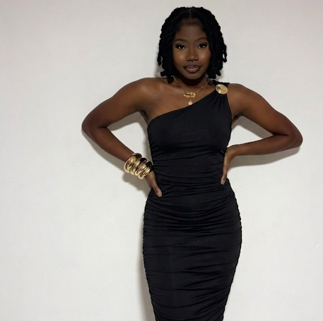 London Babe Off Shoulder ribbed black dress