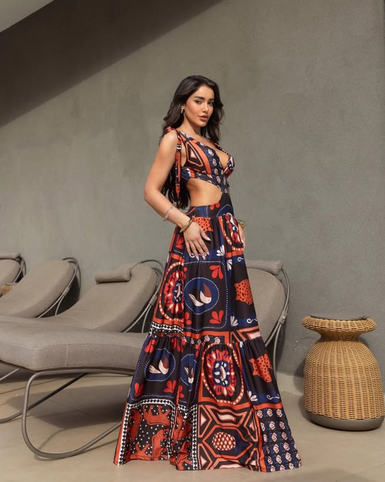 Sunset Cut-Out Maxi Derss