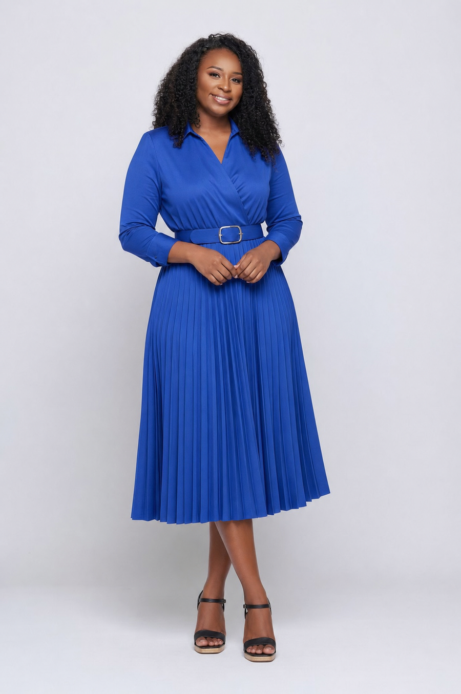 Royal blue midi dress