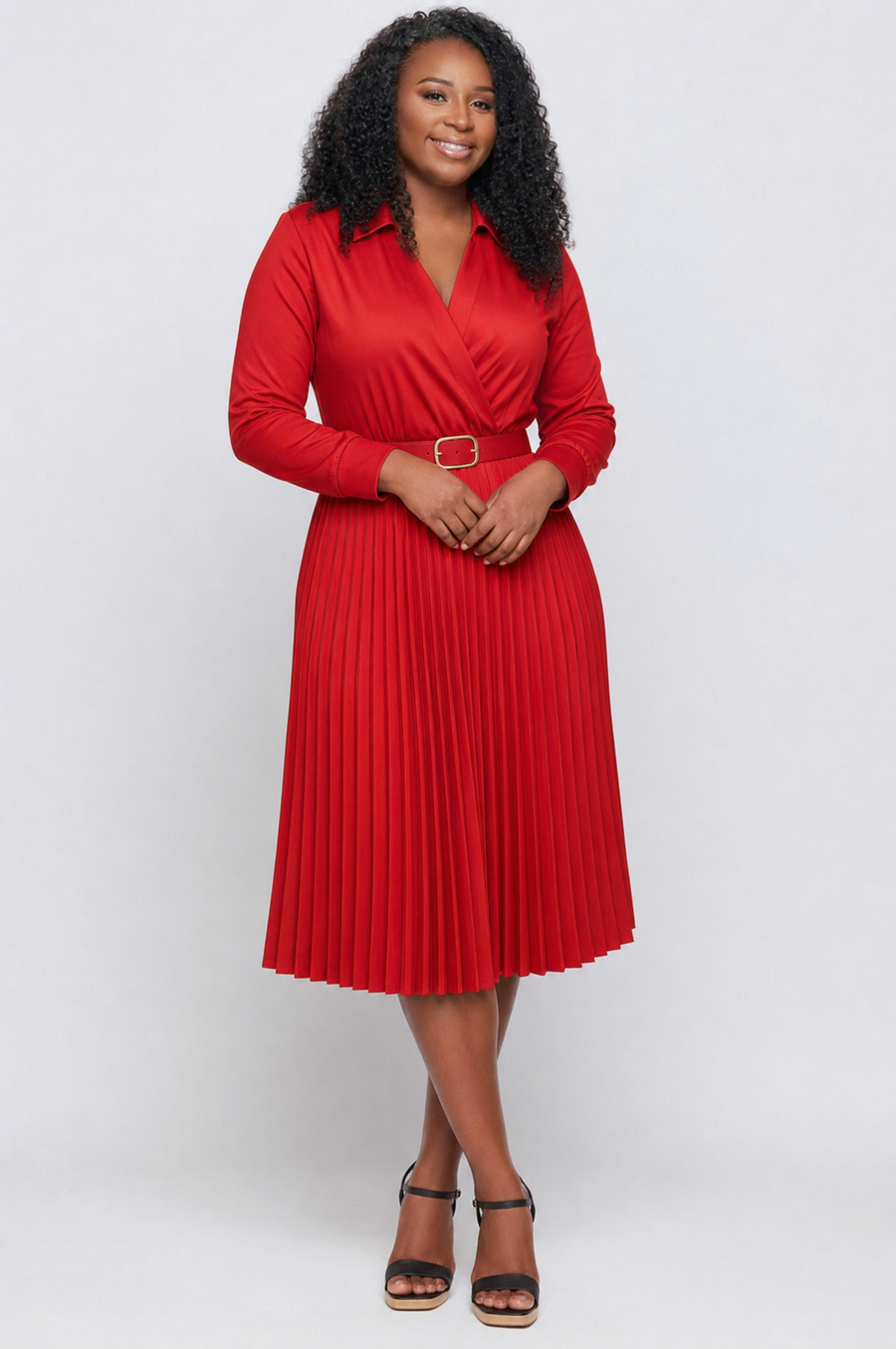 Bold Red midi dress