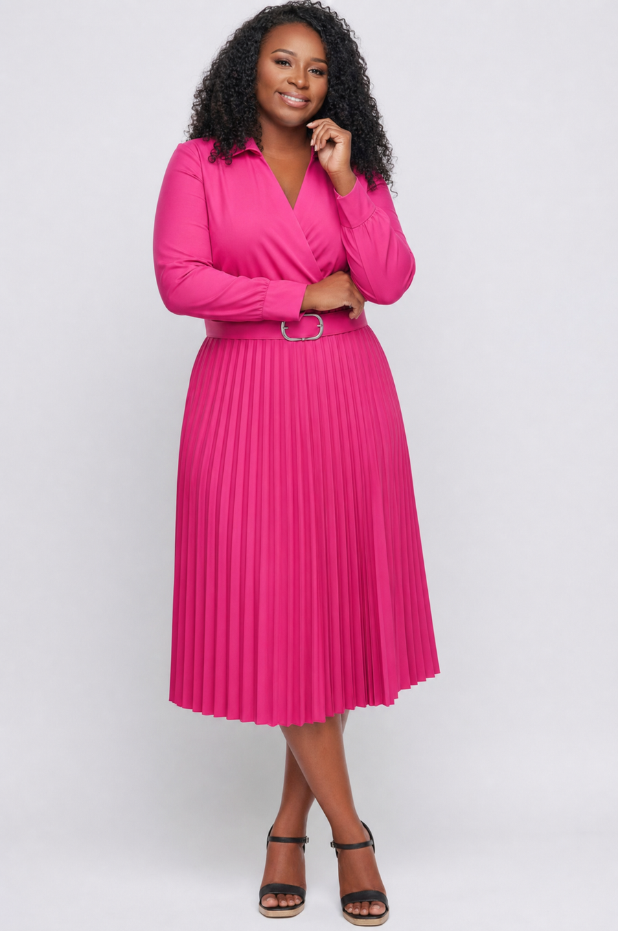 Hot Pink midi dress